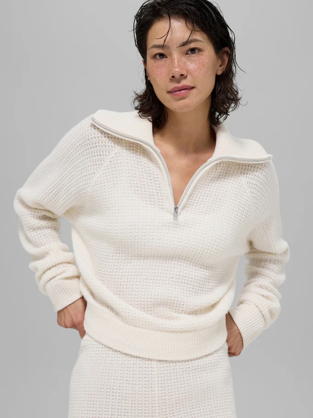 Alo Cashmere Quarter Zip size small